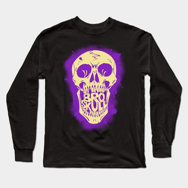 Broskull Logo V.1 Skeletor Design Full Size logo Long Sleeve T-Shirt by CastleBroskull